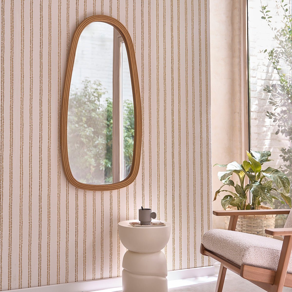 Miroir en rotin naturel 120x60 cm LEON
