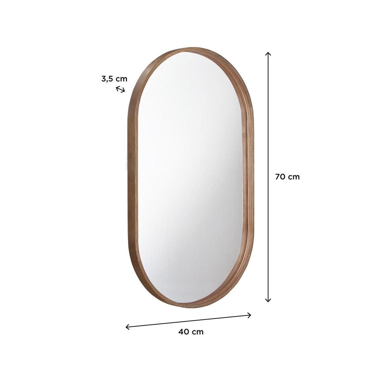 Miroir ovale 40x70cm PEPPER