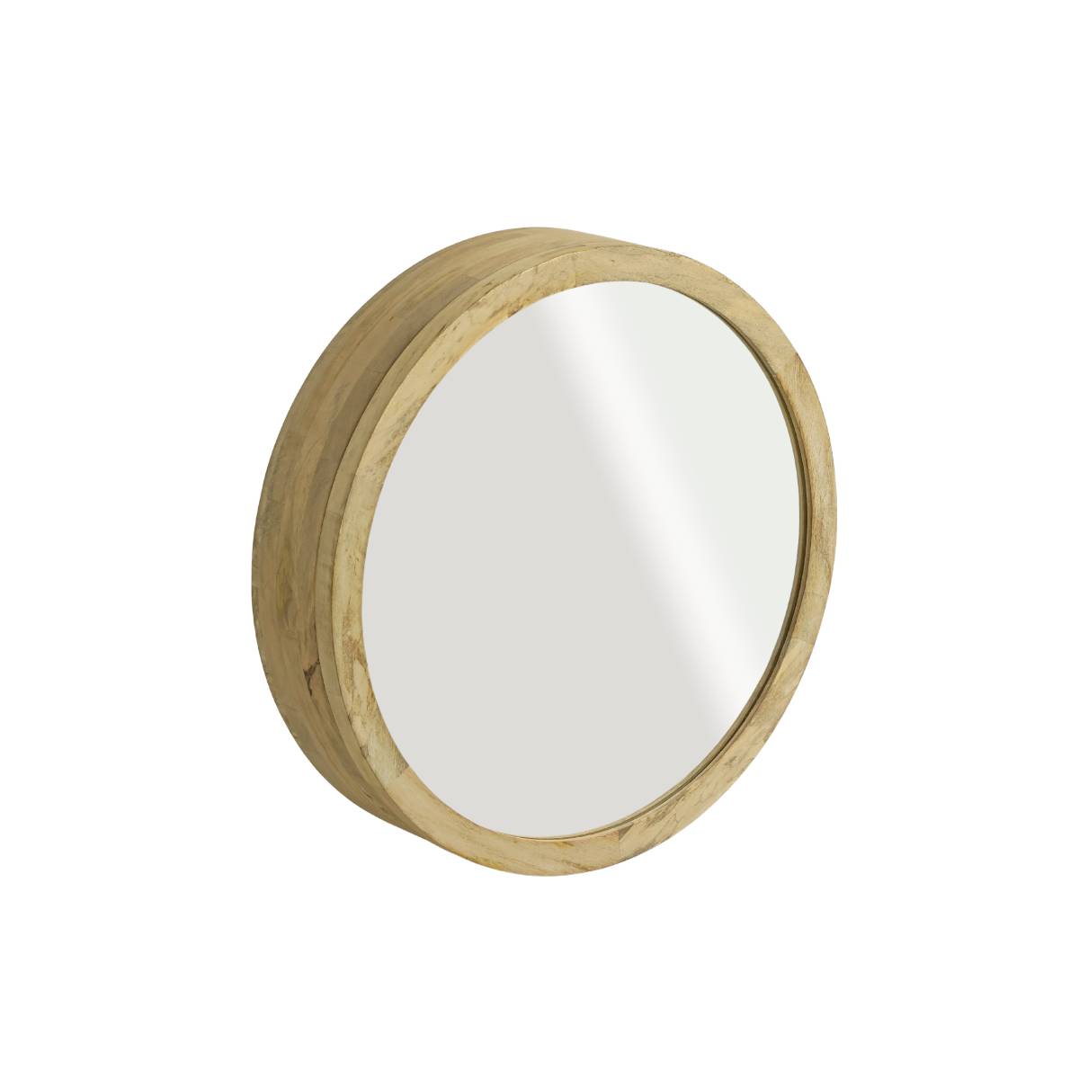 Miroir avec étagères en bois de manguier clair JULIET
