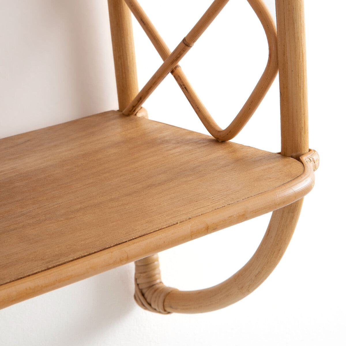 Etagère murale double en rotin L60 cm, Malu