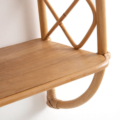 Etagère murale double en rotin L60 cm, Malu